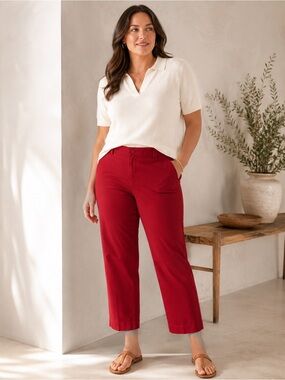 Eddie Bauer Red Cropped Ankle Pants